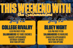 Salamanders Weekend Events: Dogs, Rivalries, and Bluey—Oh My!
