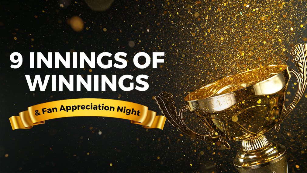 Graphic showing photo of gold trophy and confetti with overlaying white sans-serif type and illustrated gold banner with black sans-serif type