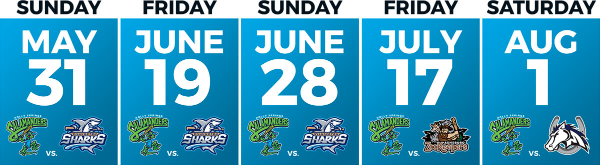 Graphic showing Cleanup Hitter plan dates and teams playing