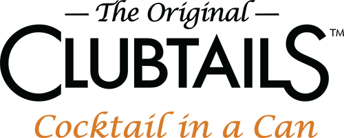 Clubtails Logo - Black sans-serif type with black and orange serif type