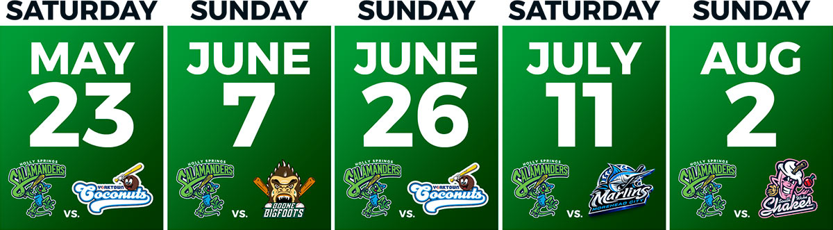 Graphic showing Grand Slam plan dates and teams playing