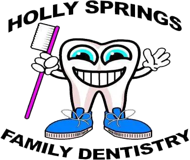 Holly Springs Family Dentistry Logo - Black sans-serif type with tooth icon in middle