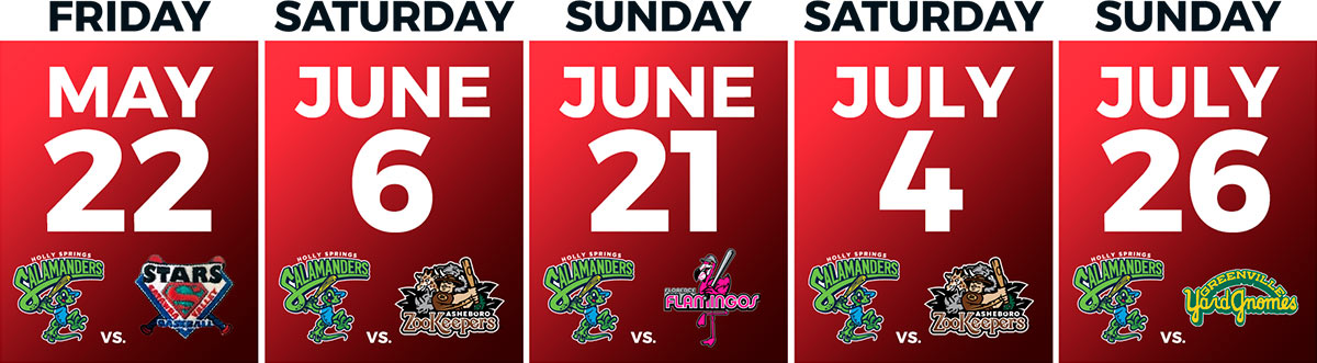 Graphic showing Home Run plan dates and teams playing