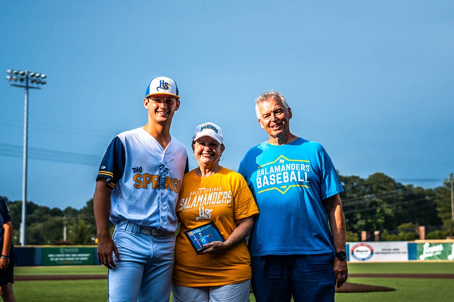 Photo of Holly Springs Salamanders player with host family
