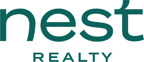 Nest Realty Logo - Dark green sans-serif type