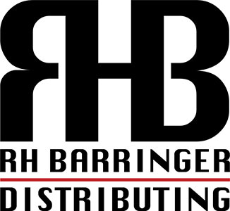 RH Barringer Logo - Black sans-serif type with red divider line between type